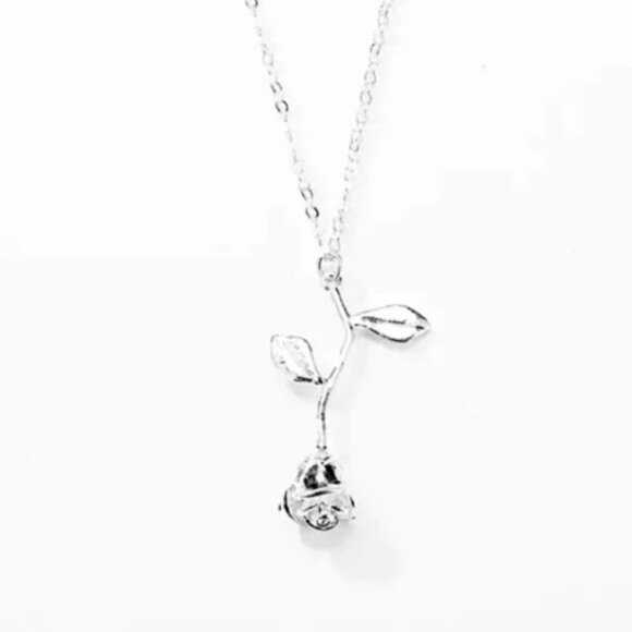 "Beauty & the Beast" Minimalist Cute Rose Necklace - Picture 6 of 9
